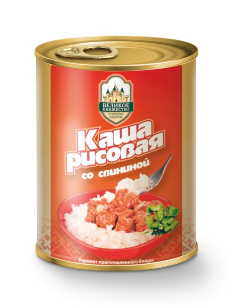 Консервы мясорастительные «Каша рисовая со свининой» ГОСТ 8286-90